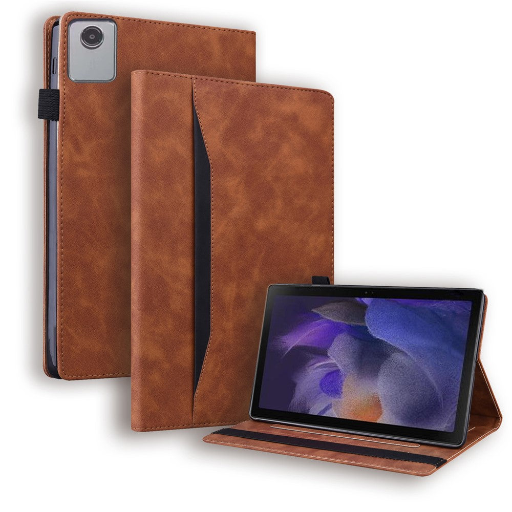 For Lenovo Tab M11 / Xiaoxin Pad 11 2024 PU Leather Cover Flip Stand Tablet Cover Shell - Brown