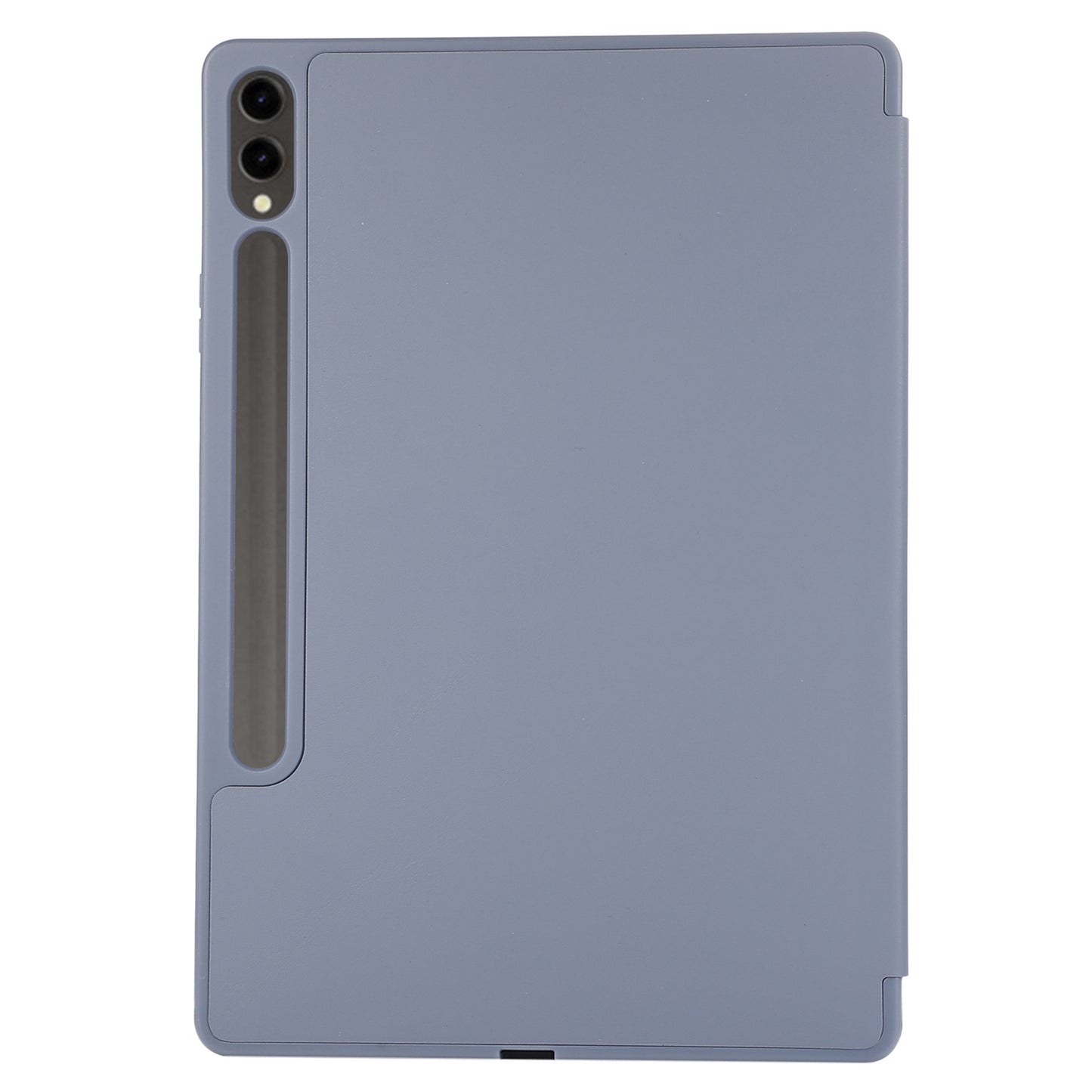 For Samsung Galaxy Tab S9+ / S9 FE+ Case Solid Color Tri-Fold Stand Anti-Drop PU Tablet Cover with Pencil Slot - Purple