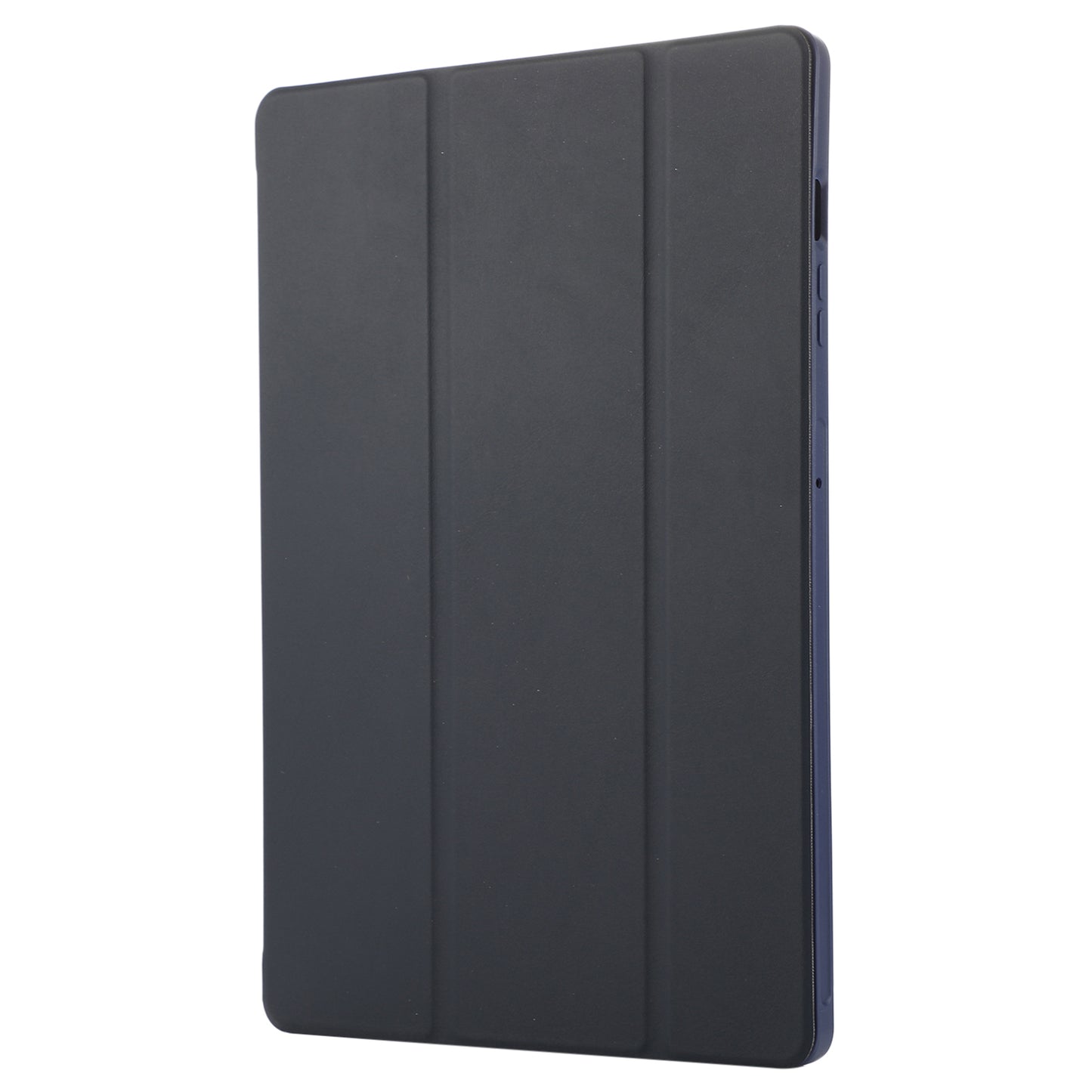 For Samsung Galaxy Tab S9+ / S9 FE+ Case Solid Color Tri-Fold Stand Anti-Drop PU Tablet Cover with Pencil Slot - Blue