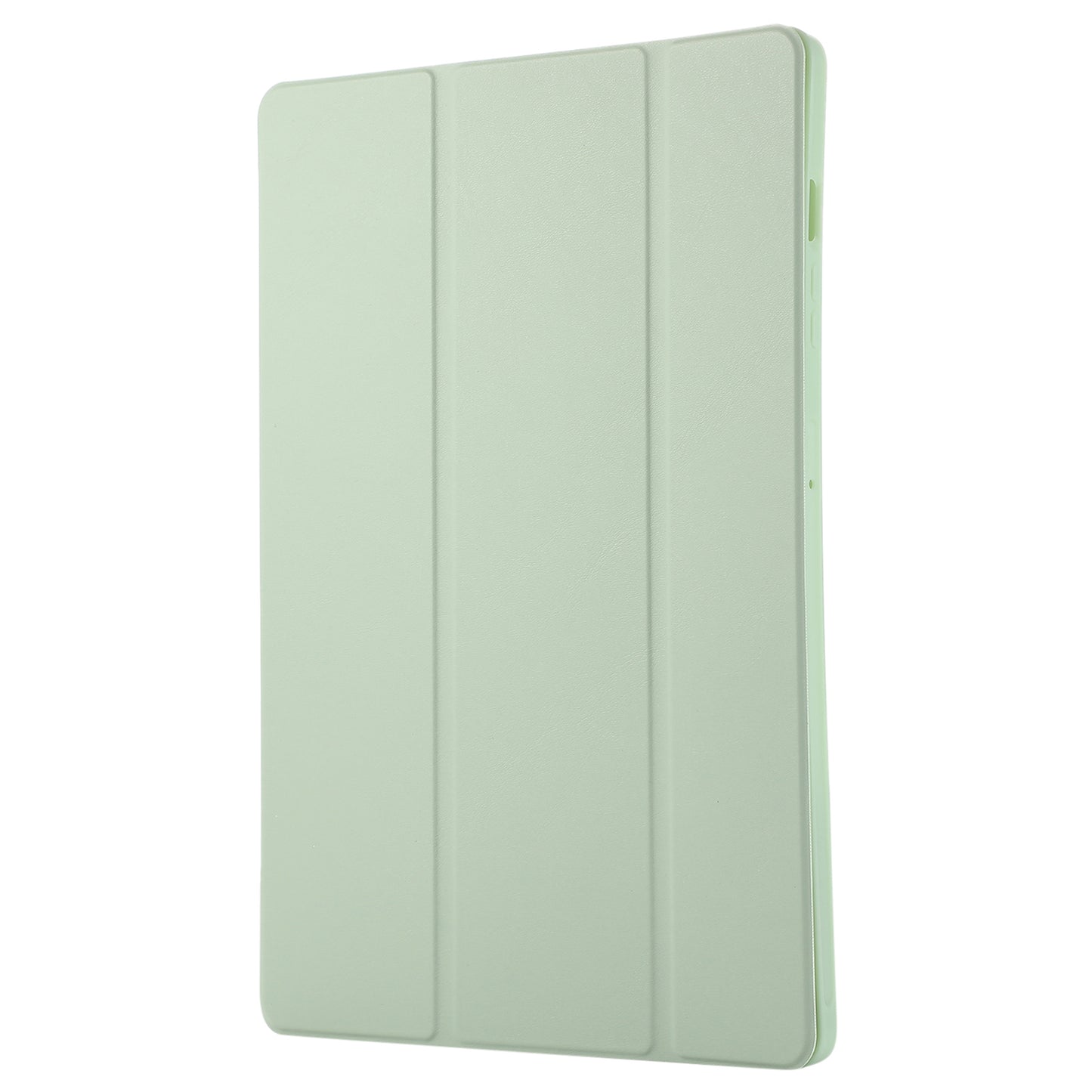 For Samsung Galaxy Tab S9+ / S9 FE+ Case Solid Color Tri-Fold Stand Anti-Drop PU Tablet Cover with Pencil Slot - Green