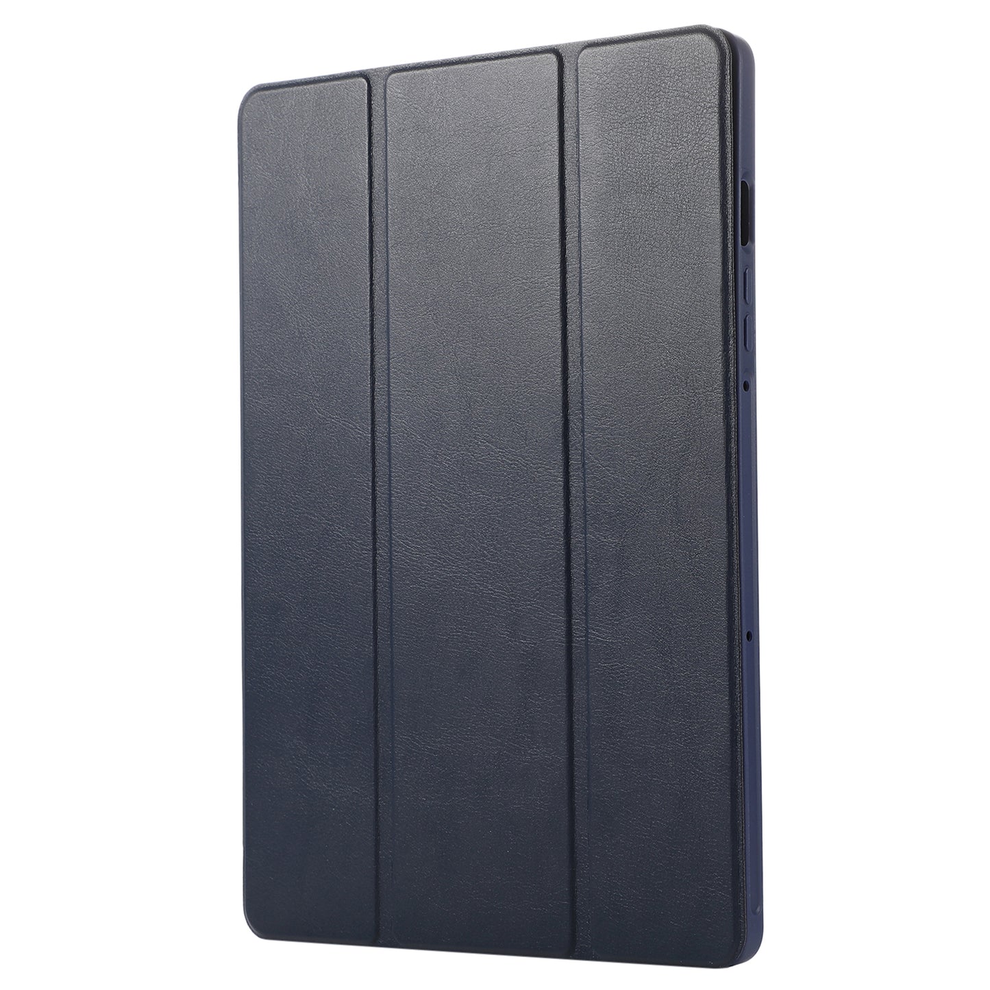 For Samsung Galaxy Tab S9 / Tab S9 FE Tablet Case Tri-Fold Stand Solid Color Shockproof PU Cover with Pencil Slot - Blue