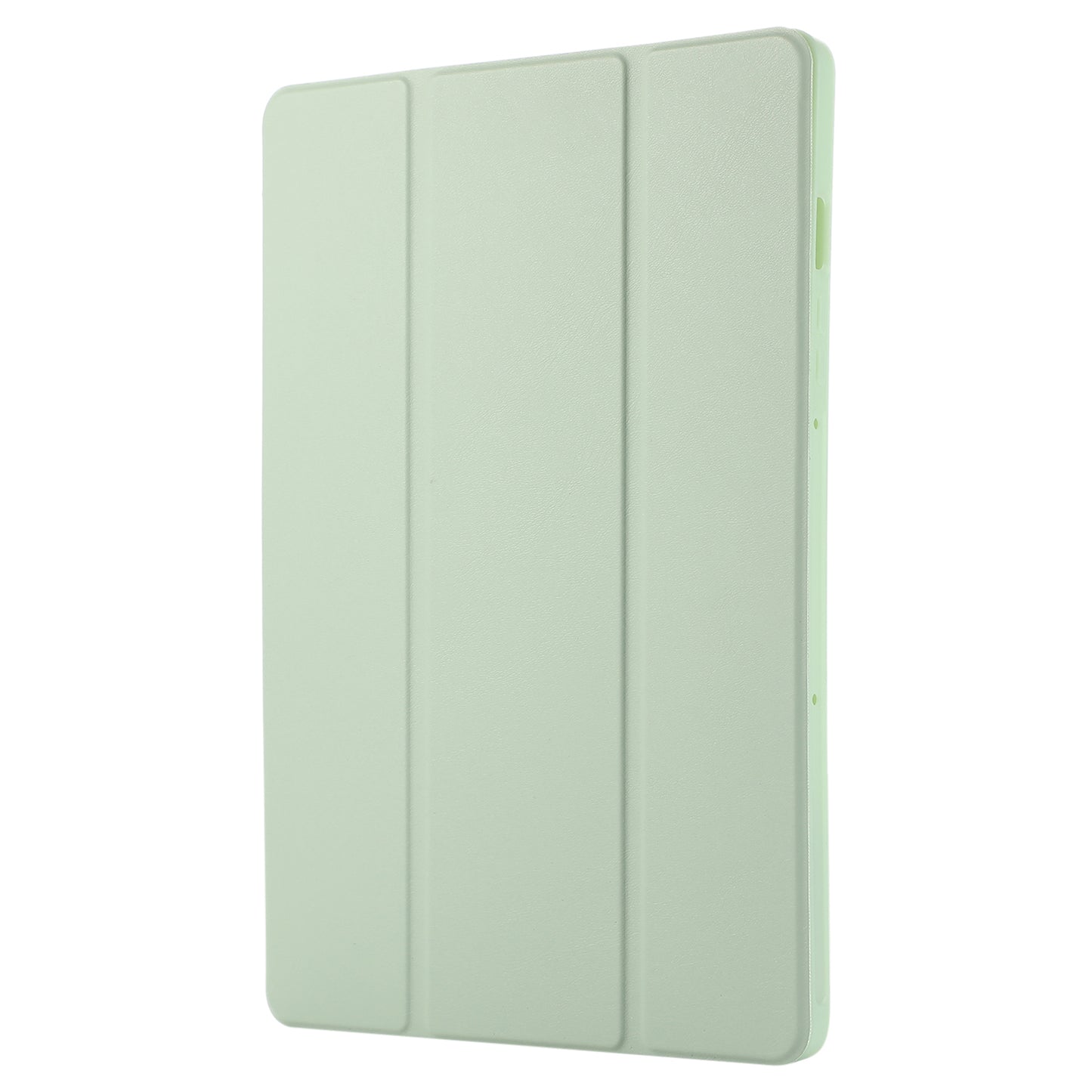 For Samsung Galaxy Tab S9 / Tab S9 FE Tablet Case Tri-Fold Stand Solid Color Shockproof PU Cover with Pencil Slot - Green