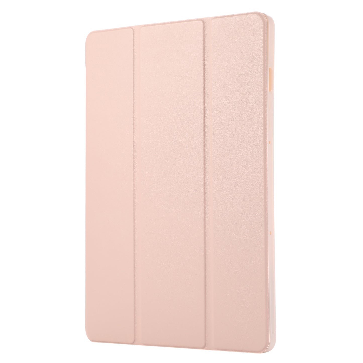 For Samsung Galaxy Tab S9 / Tab S9 FE Tablet Case Tri-Fold Stand Solid Color Shockproof PU Cover with Pencil Slot - Pink