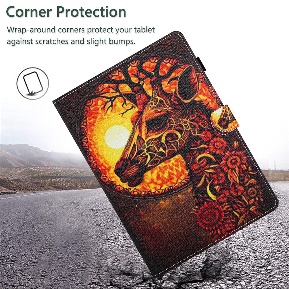 For Lenovo Tab M10 Plus Tablet Case Pattern Printed Shockproof PU Leather Folio Flip Cover - Deer