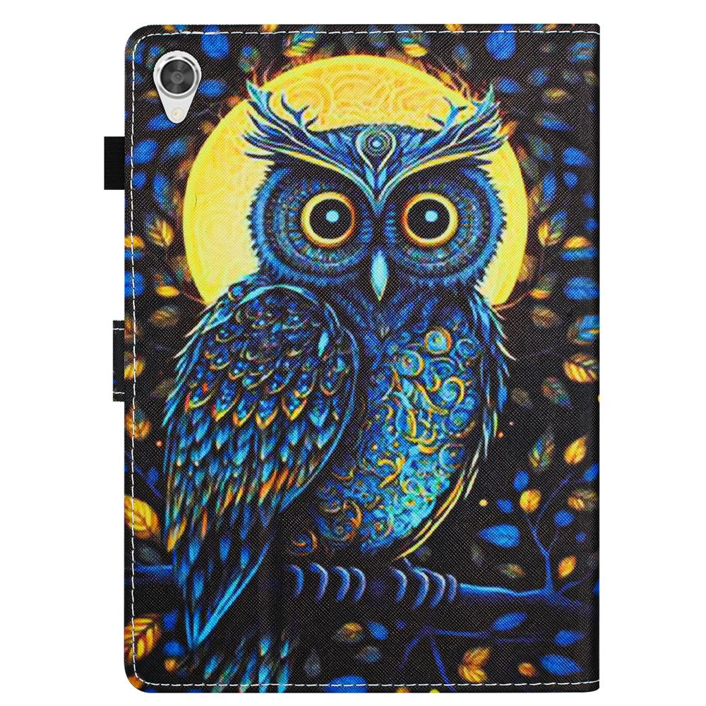 For Lenovo Tab M10 HD Gen 2 Shockproof Case Pattern Printing PU Leather Tablet Cover - Owl