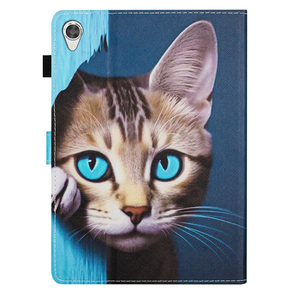 For Lenovo Tab M10 HD Gen 2 Shockproof Case Pattern Printing PU Leather Tablet Cover - Cat
