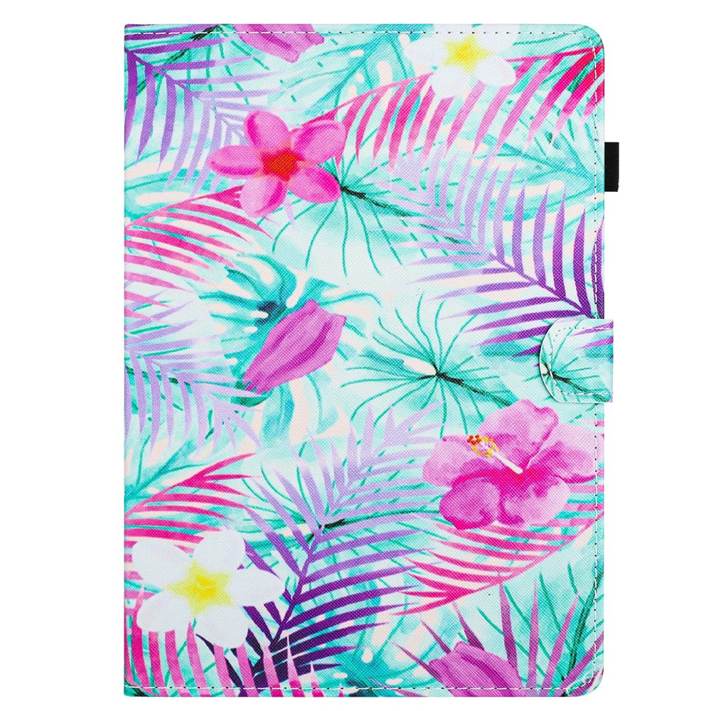 For Lenovo Tab P11 J606F Case Pattern Printed Anti-Drop PU Leather Folio Flip Tablet Cover - Flower