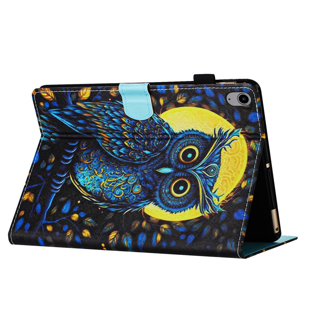 For Lenovo Tab P11 J606F Case Pattern Printed Anti-Drop PU Leather Folio Flip Tablet Cover - Owl