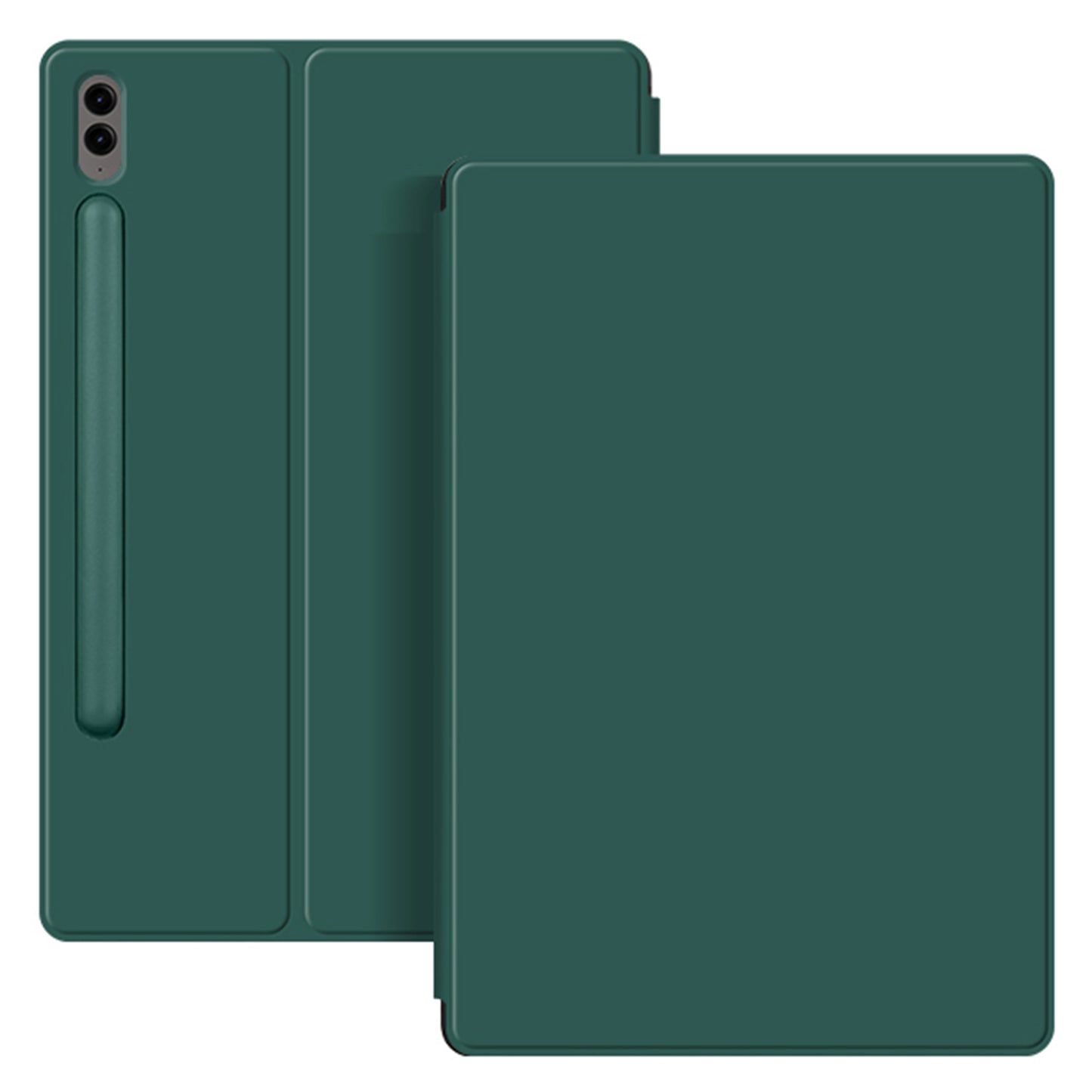 For Samsung Galaxy Tab S9 FE+ Leather Case Stand Magnetic Tablet Cover with Auto Sleep / Wake - Green