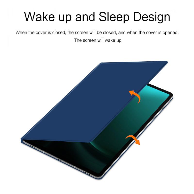 For Samsung Galaxy Tab S9 FE+ Leather Case Stand Magnetic Tablet Cover with Auto Sleep / Wake - Blue