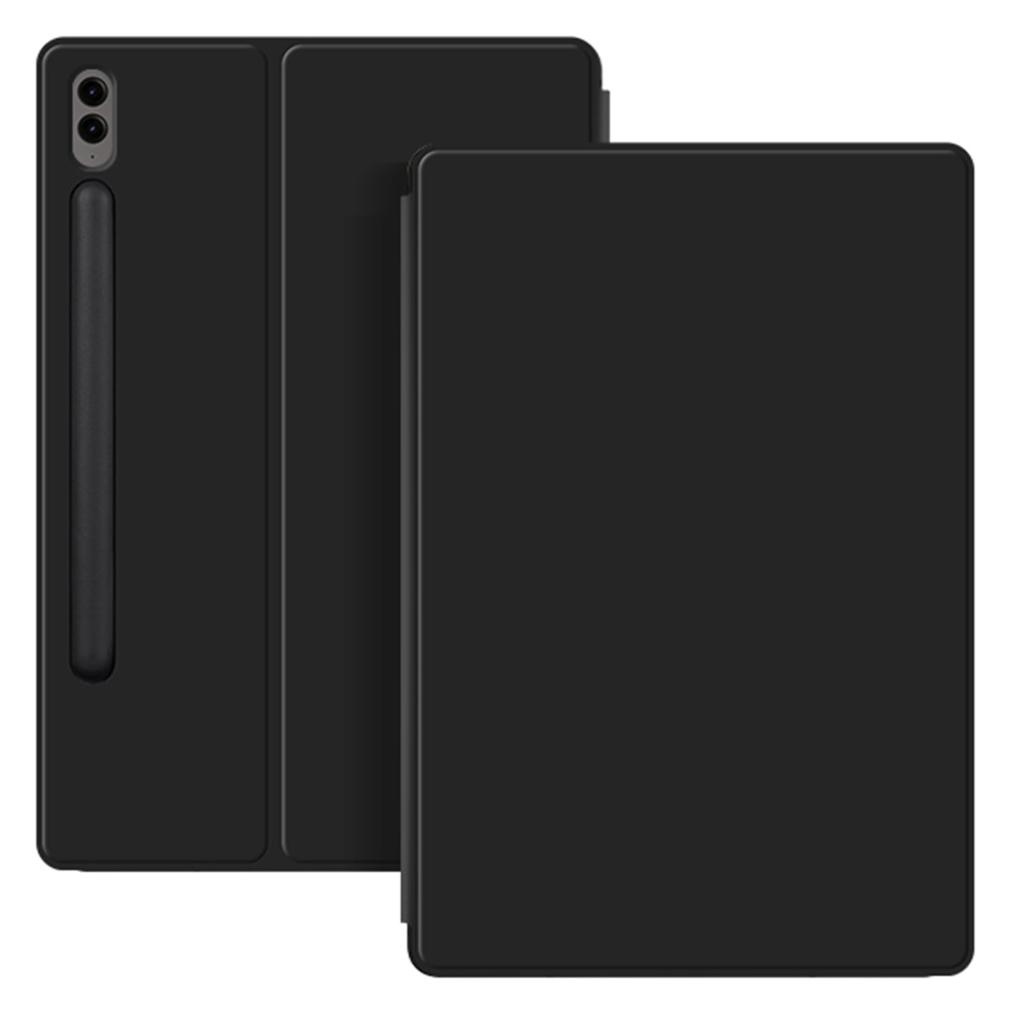 For Samsung Galaxy Tab S9 FE+ Leather Case Stand Magnetic Tablet Cover with Auto Sleep / Wake - Black