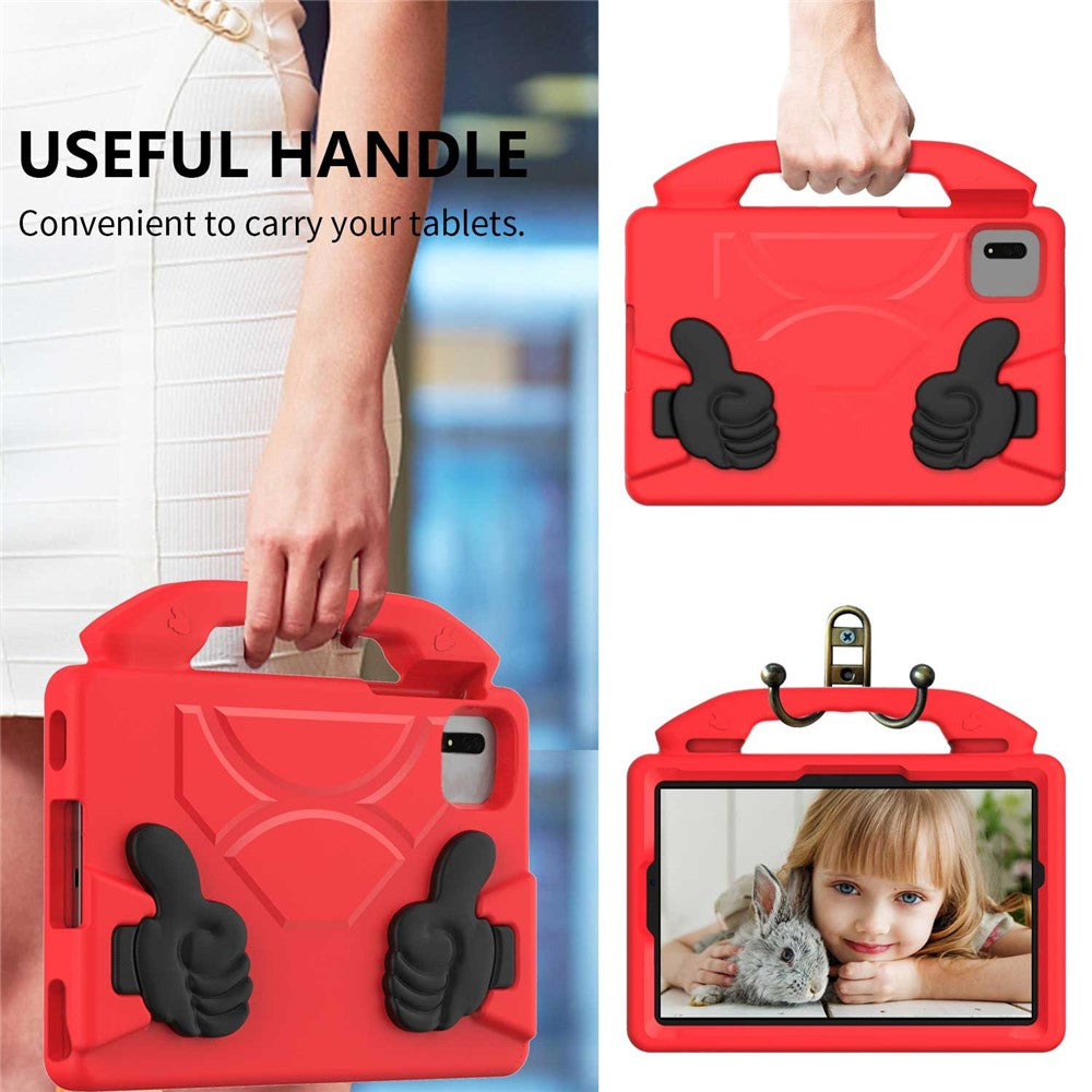 For Xiaomi Redmi Pad SE / Pad 2 / Pad 5 / Lenovo Tab M11 / Xiaoxin Pad 11 2024 EVA Case Thumb Bracket Kickstand Tablet Cover - Red