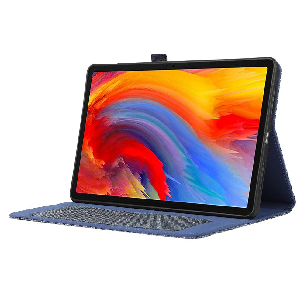 For Lenovo Tab M11 / Xiaoxin Pad 11 2024 Case PU Leather Card Holder Tablet Stand Cover - Blue
