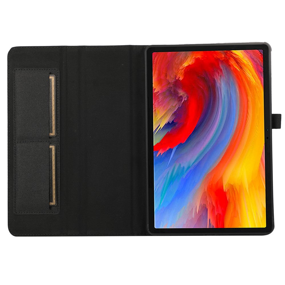 For Lenovo Tab M11 / Xiaoxin Pad 11 2024 Case PU Leather Card Holder Tablet Stand Cover - Black