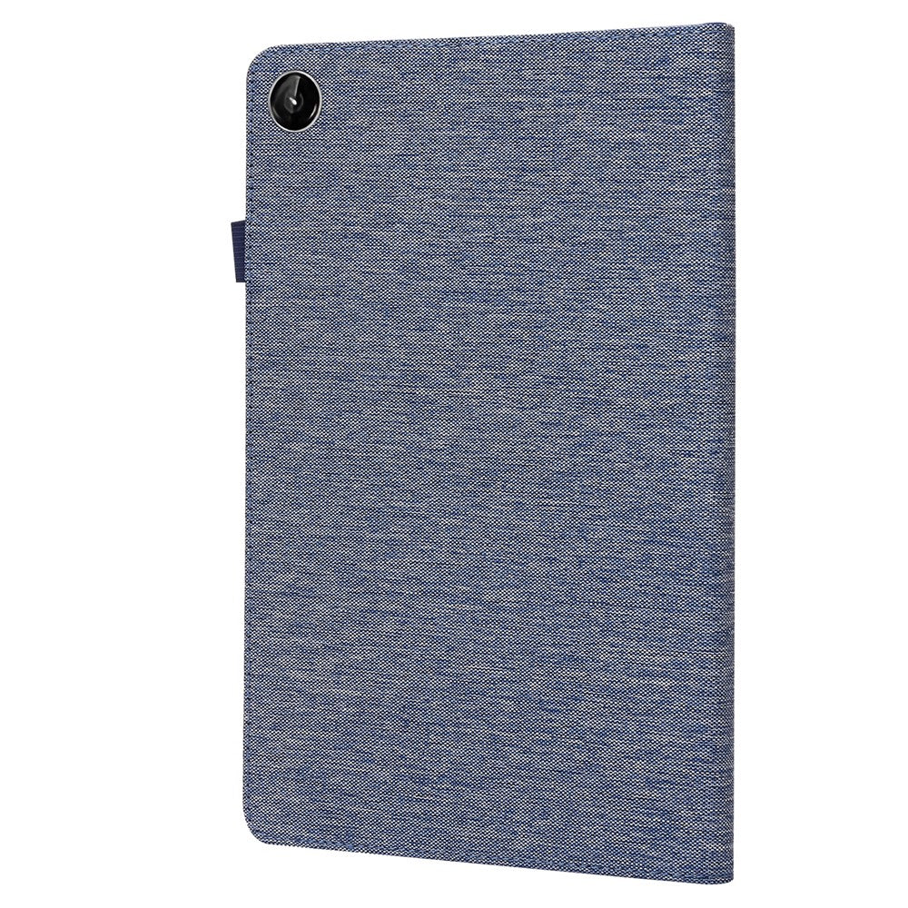 For Lenovo Tab M10 Plus (3rd Gen) Tablet Case Cloth Texture Card Holder Leather Cover - Blue
