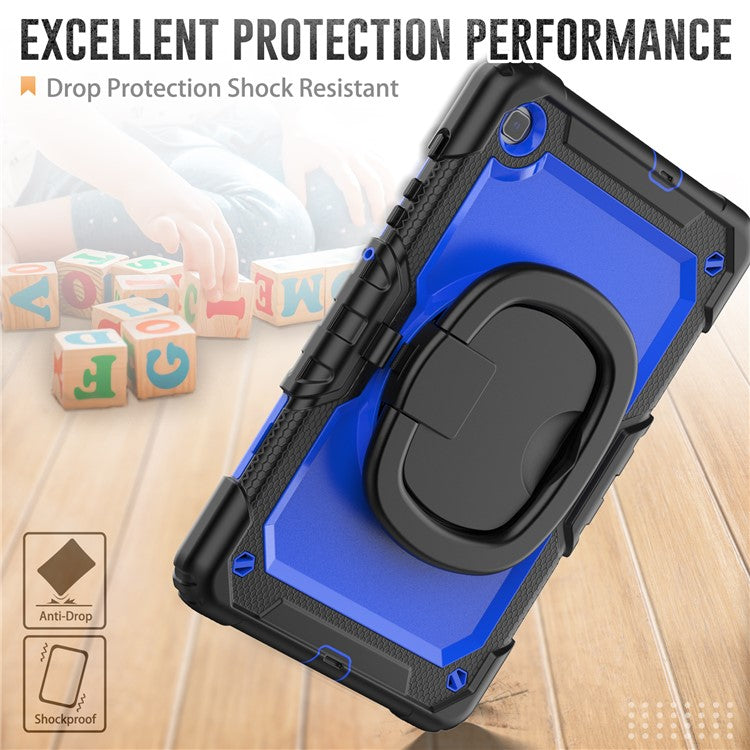 For Samsung Galaxy Tab S6 Lite (2024) / S6 Lite (2022) / S6 Lite (2020) P610 P615 P613 P619 Case Tablet Kickstand Cover - Black+Dark Blue PC
