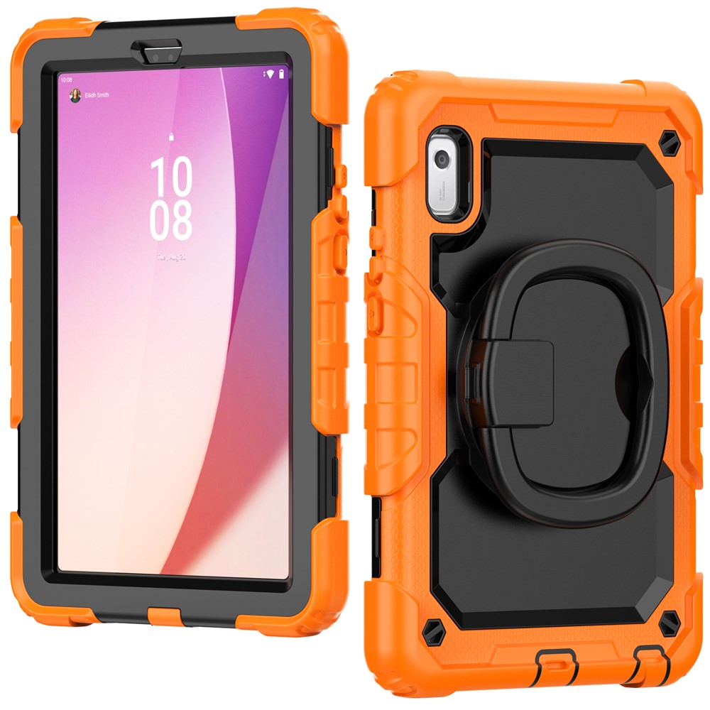 For Lenovo Tab M9 / Lenovo K9 TB310 Kickstand Case PC+Silicone Tablet Cover with Shoulder Strap - Orange