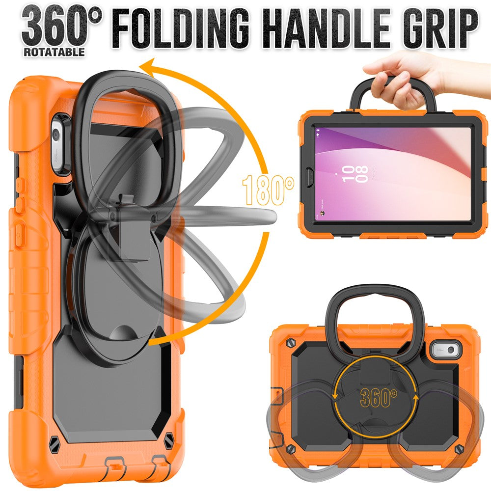 For Lenovo Tab M9 / Lenovo K9 TB310 Kickstand Case PC+Silicone Tablet Cover with Shoulder Strap - Orange