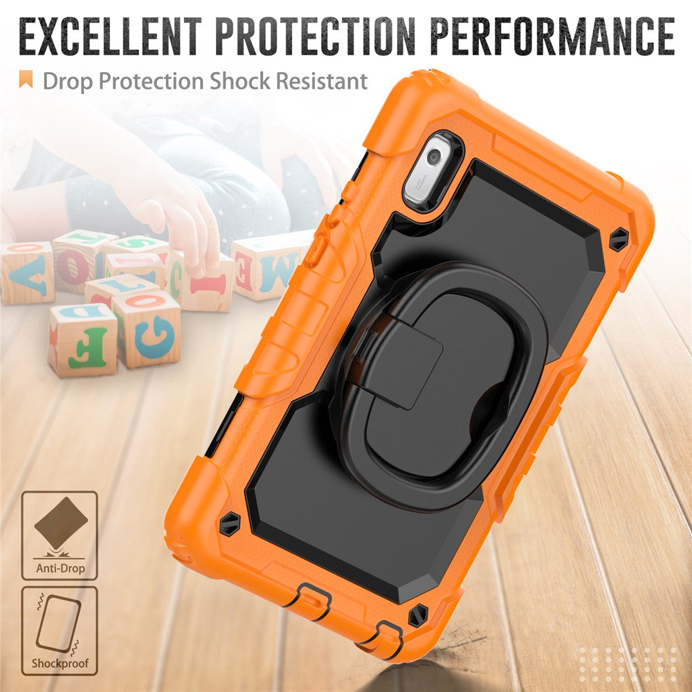 For Lenovo Tab M9 / Lenovo K9 TB310 Kickstand Case PC+Silicone Tablet Cover with Shoulder Strap - Orange