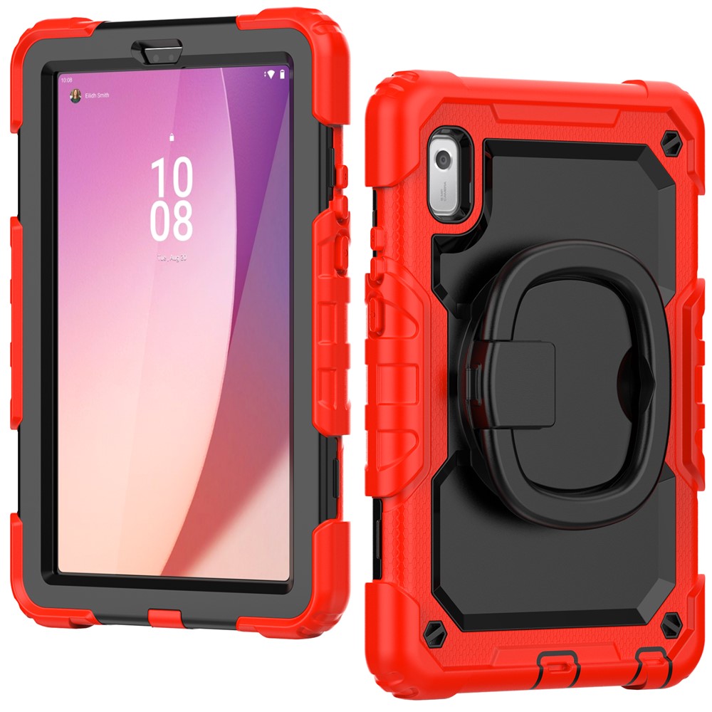 For Lenovo Tab M9 / Lenovo K9 TB310 Kickstand Case PC+Silicone Tablet Cover with Shoulder Strap - Red