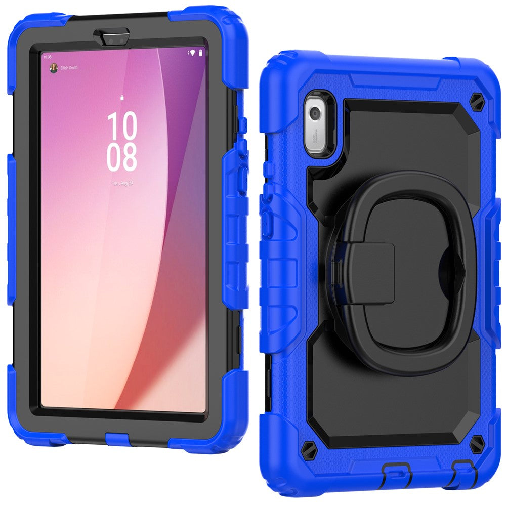 For Lenovo Tab M9 / Lenovo K9 TB310 Kickstand Case PC+Silicone Tablet Cover with Shoulder Strap - Dark Blue