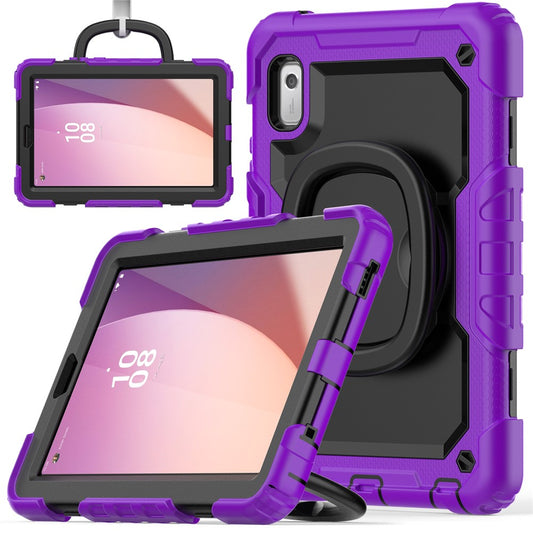 For Lenovo Tab M9 / Lenovo K9 TB310 Kickstand Case PC+Silicone Tablet Cover with Shoulder Strap - Purple