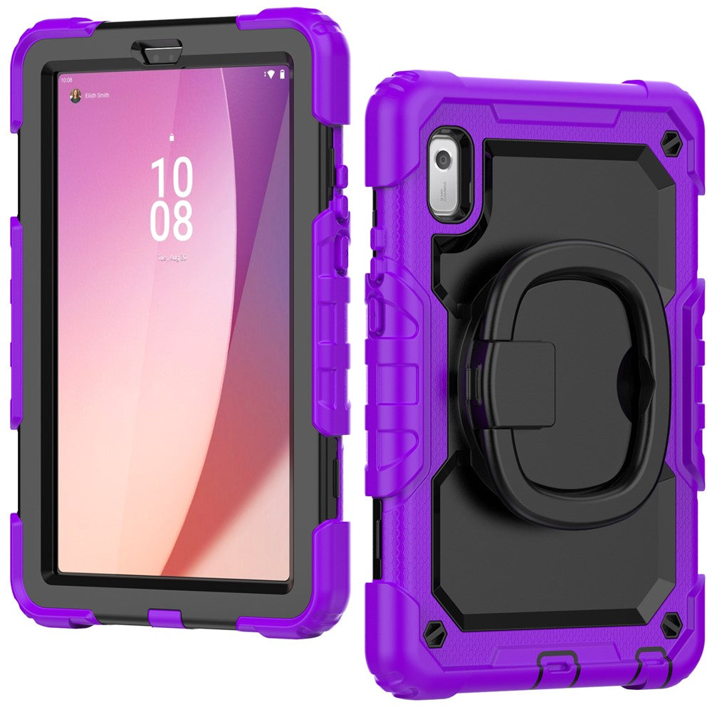 For Lenovo Tab M9 / Lenovo K9 TB310 Kickstand Case PC+Silicone Tablet Cover with Shoulder Strap - Purple