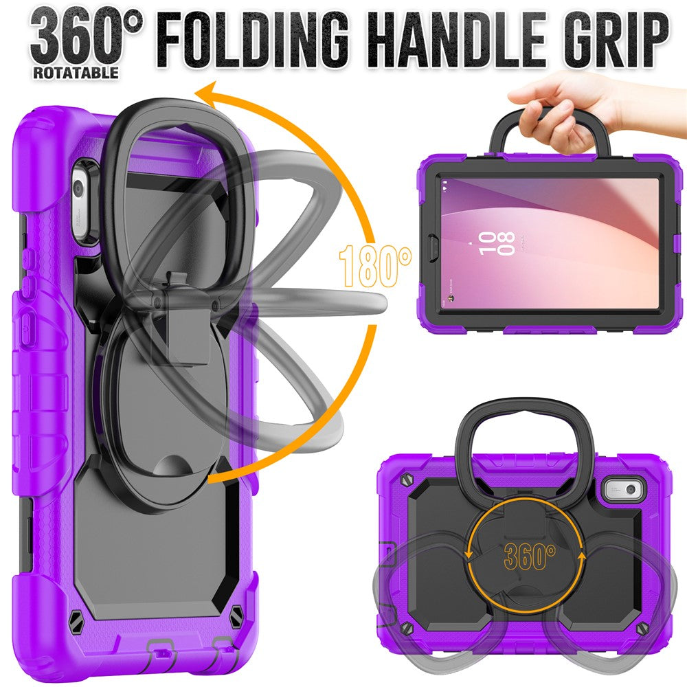 For Lenovo Tab M9 / Lenovo K9 TB310 Kickstand Case PC+Silicone Tablet Cover with Shoulder Strap - Purple