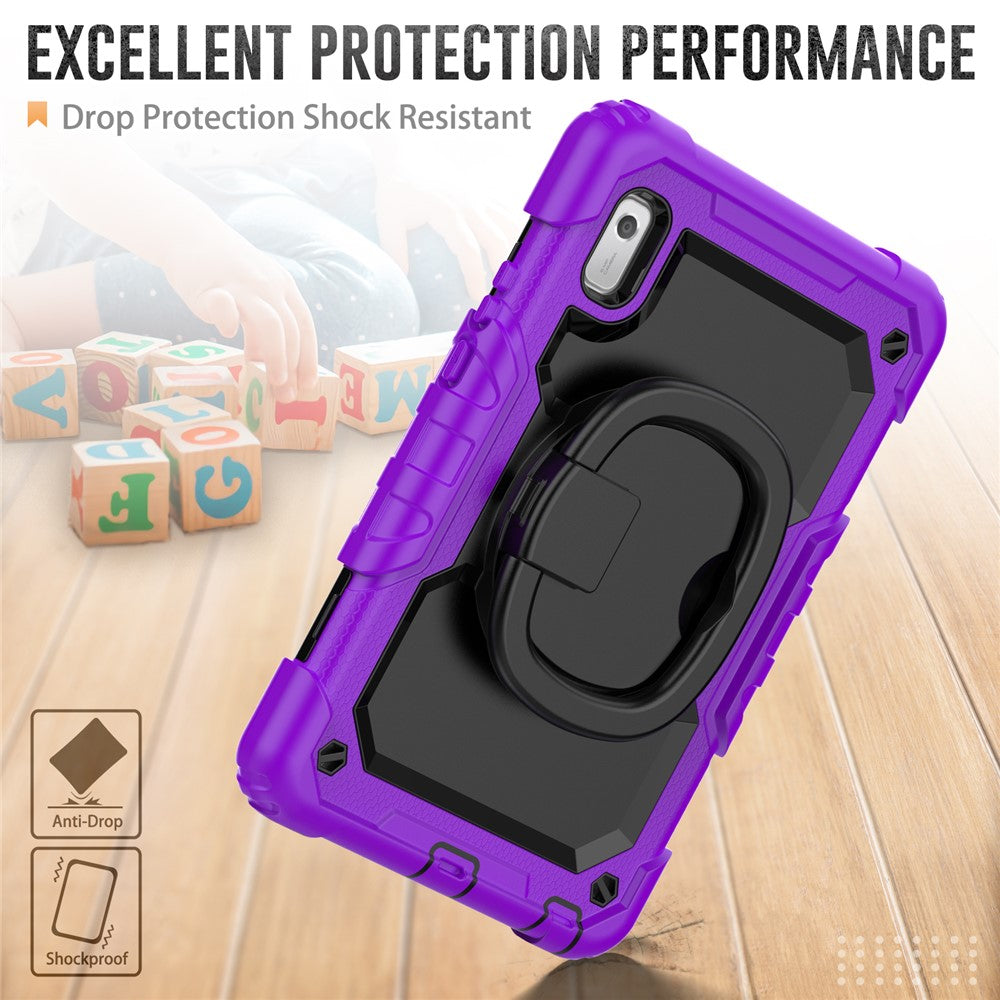 For Lenovo Tab M9 / Lenovo K9 TB310 Kickstand Case PC+Silicone Tablet Cover with Shoulder Strap - Purple