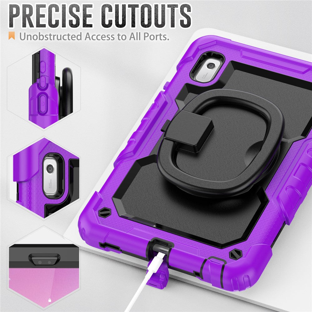 For Lenovo Tab M9 / Lenovo K9 TB310 Kickstand Case PC+Silicone Tablet Cover with Shoulder Strap - Purple