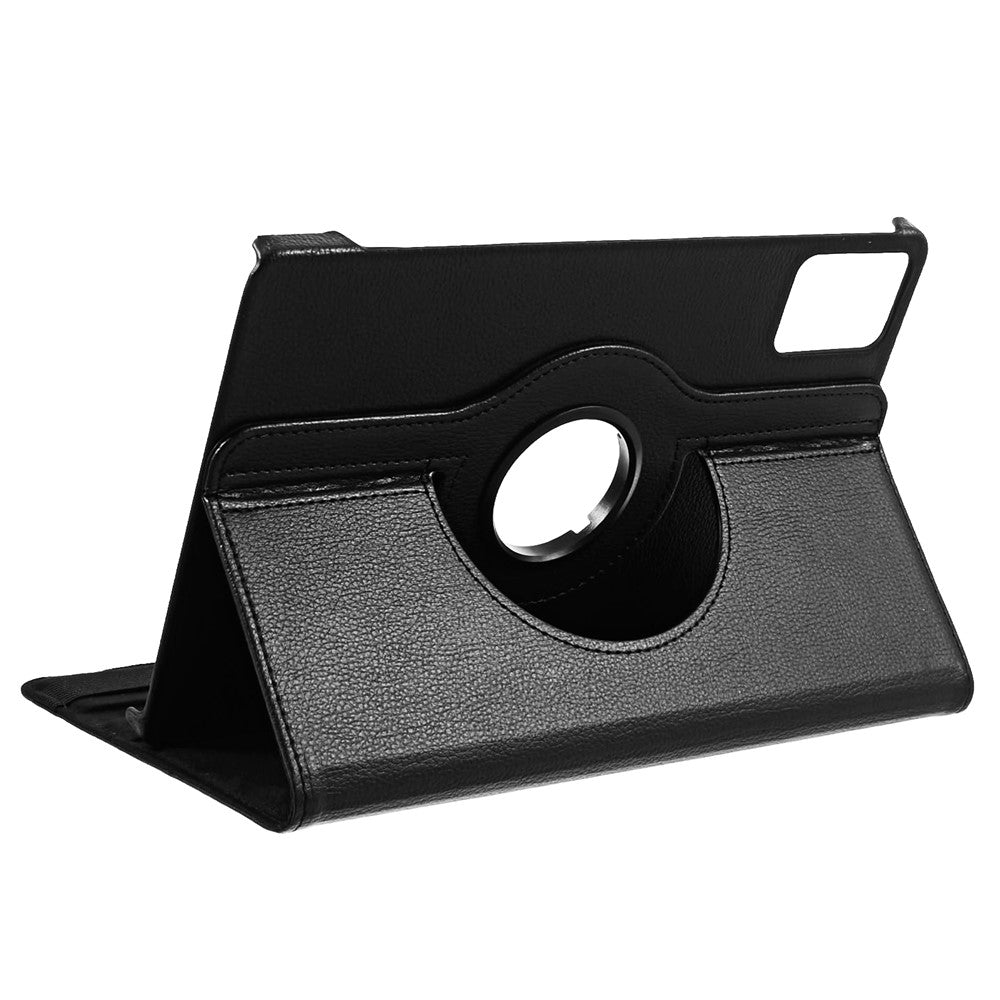 For Lenovo Tab M11 / Xiaoxin Pad 11 2024 Leather Case Rotating Stand Tablet Cover - Black