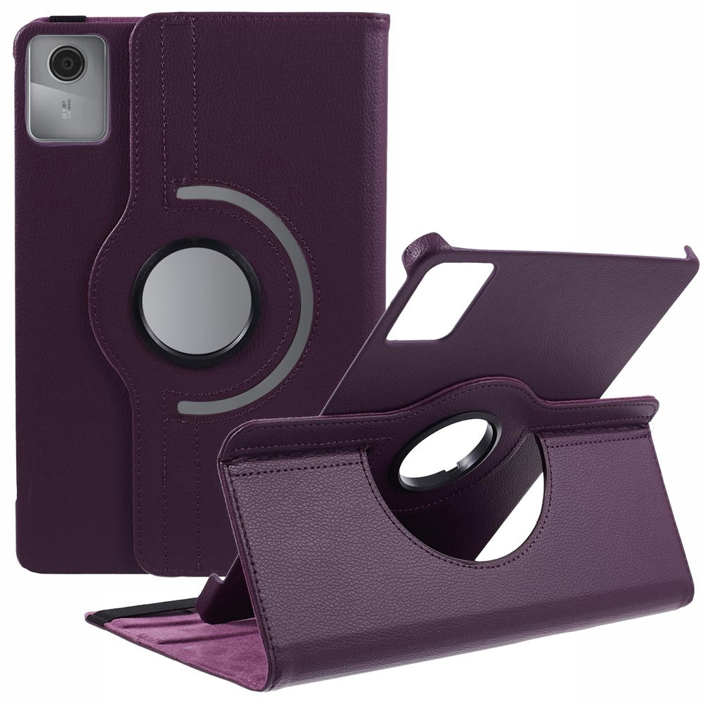 For Lenovo Tab M11 / Xiaoxin Pad 11 2024 Leather Case Rotating Stand Tablet Cover - Purple