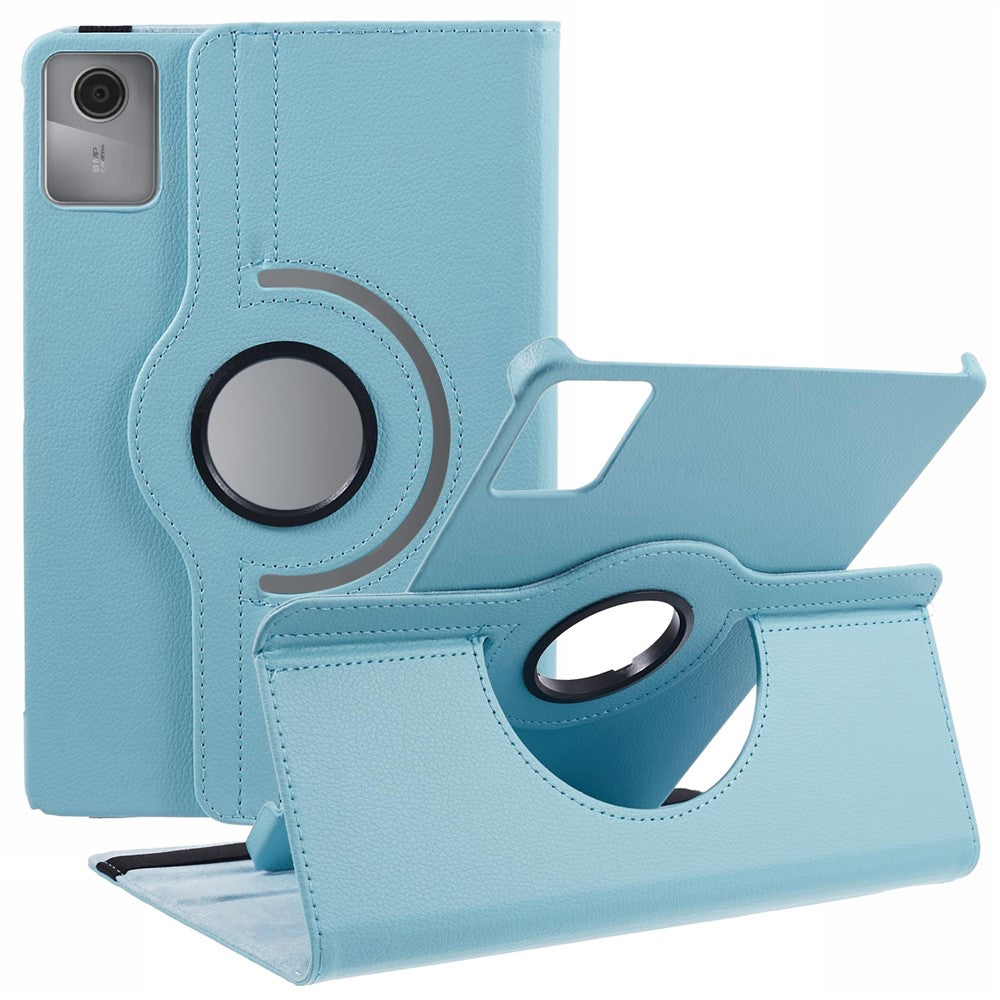 For Lenovo Tab M11 / Xiaoxin Pad 11 2024 Leather Case Rotating Stand Tablet Cover - Baby Blue