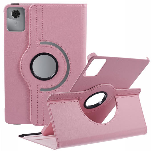 For Lenovo Tab M11 / Xiaoxin Pad 11 2024 Leather Case Rotating Stand Tablet Cover - Pink