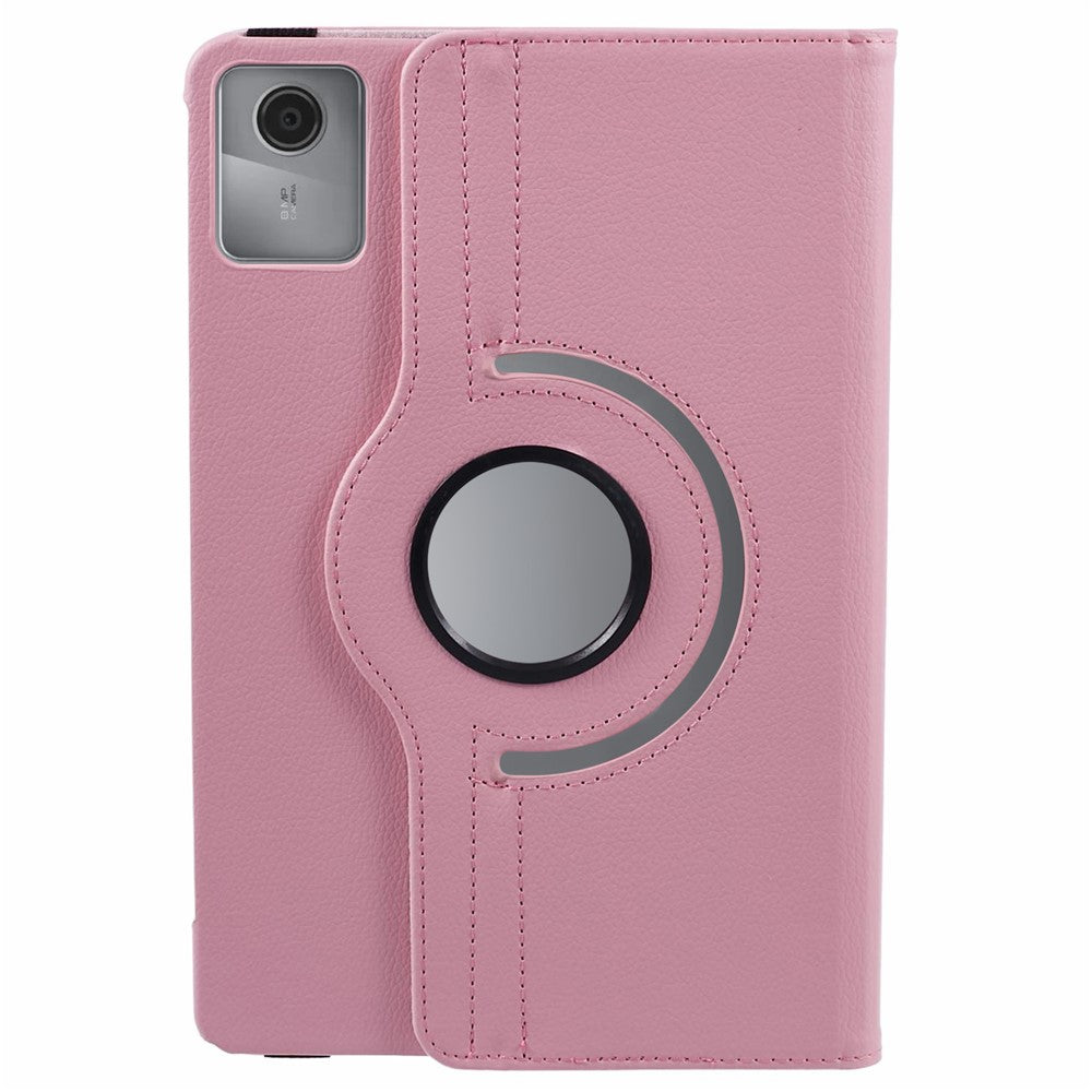 For Lenovo Tab M11 / Xiaoxin Pad 11 2024 Leather Case Rotating Stand Tablet Cover - Pink