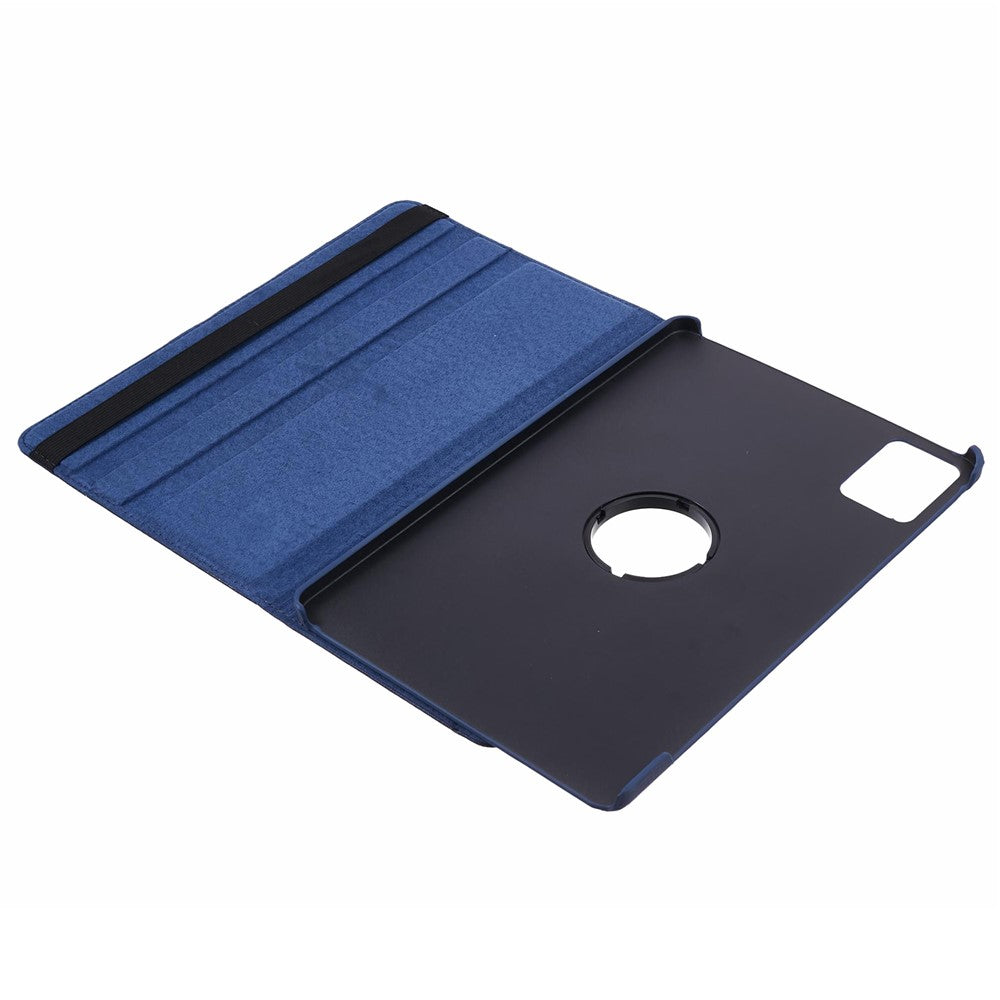 For Lenovo Tab M11 / Xiaoxin Pad 11 2024 Leather Case Rotating Stand Tablet Cover - Dark Blue