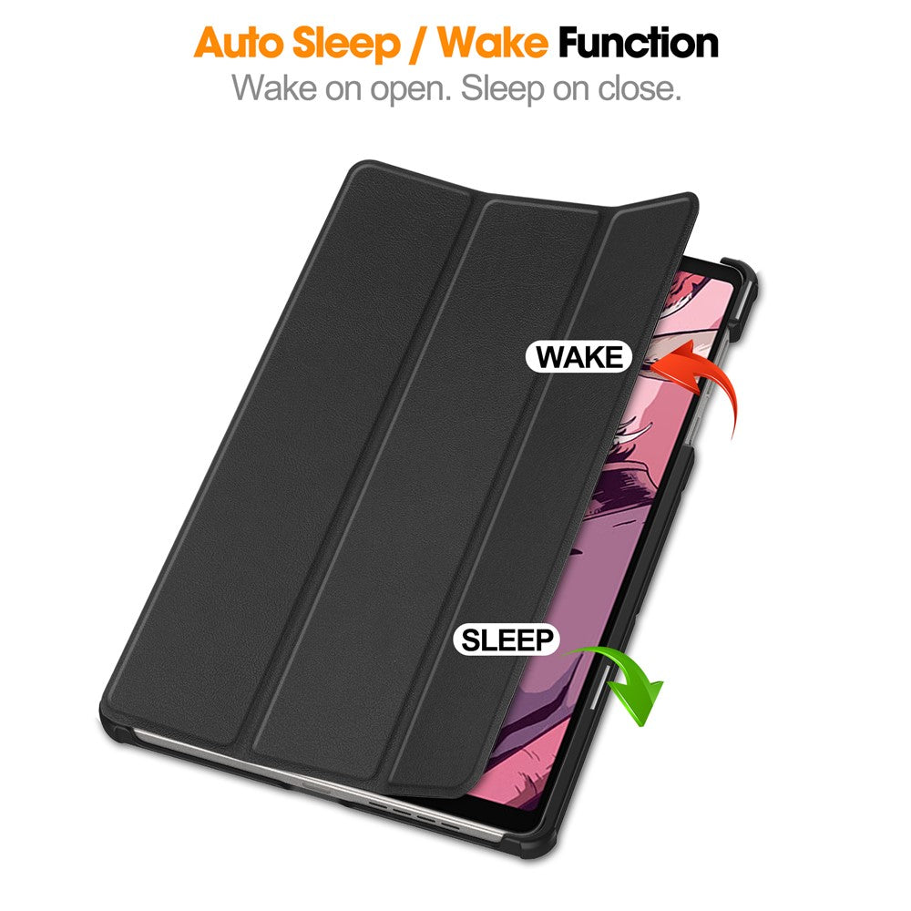 For Lenovo Legion Y700 (2023) / Tab Gen 2 Tri-Fold Stand Leather Case Tablet Cover - Black