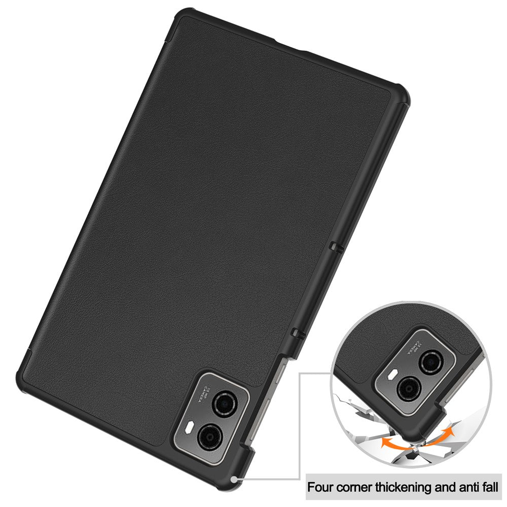 For Lenovo Legion Y700 (2023) / Tab Gen 2 Tri-Fold Stand Leather Case Tablet Cover - Black