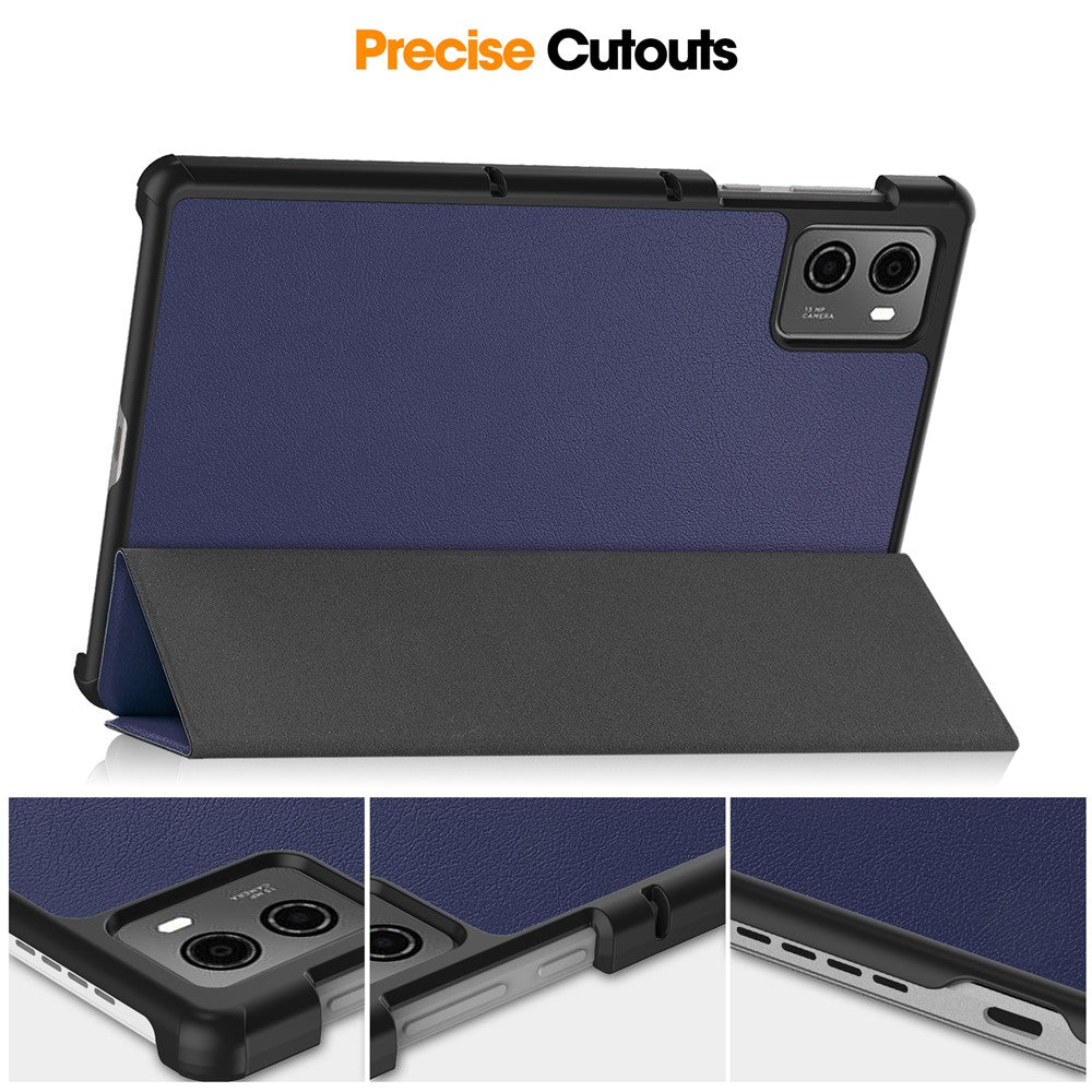 For Lenovo Legion Y700 (2023) / Tab Gen 2 Tri-Fold Stand Leather Case Tablet Cover - Dark Blue