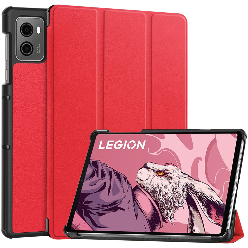 For Lenovo Legion Y700 (2023) / Tab Gen 2 Tri-Fold Stand Leather Case Tablet Cover - Red