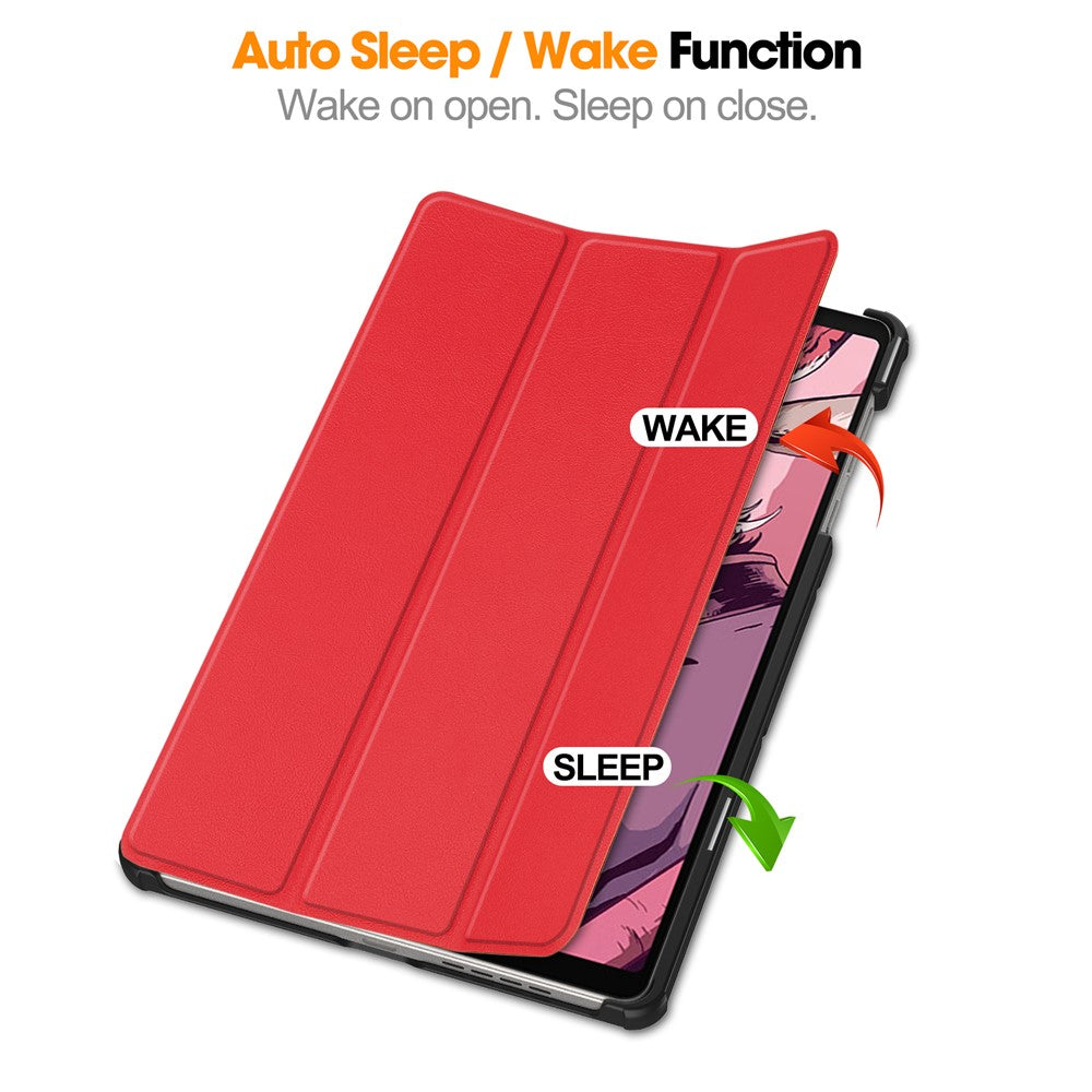 For Lenovo Legion Y700 (2023) / Tab Gen 2 Tri-Fold Stand Leather Case Tablet Cover - Red