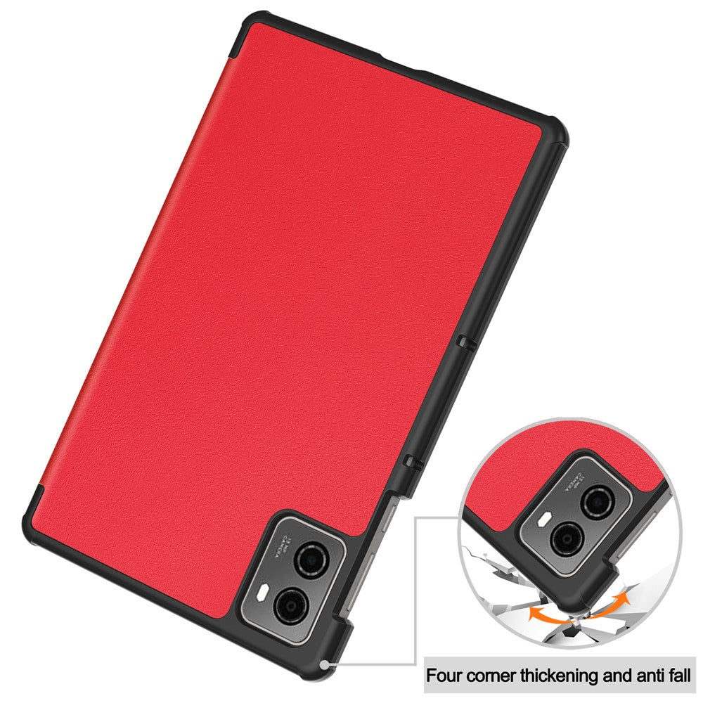 For Lenovo Legion Y700 (2023) / Tab Gen 2 Tri-Fold Stand Leather Case Tablet Cover - Red