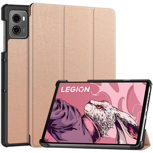 For Lenovo Legion Y700 (2023) / Tab Gen 2 Tri-Fold Stand Leather Case Tablet Cover - Rose Gold