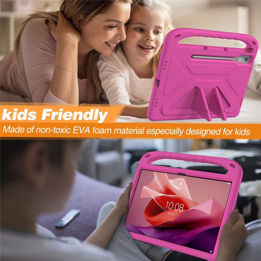 For Lenovo Tab P12 EVA Case Handle Shockproof Kid-Friendly Tablet Cover - Rose