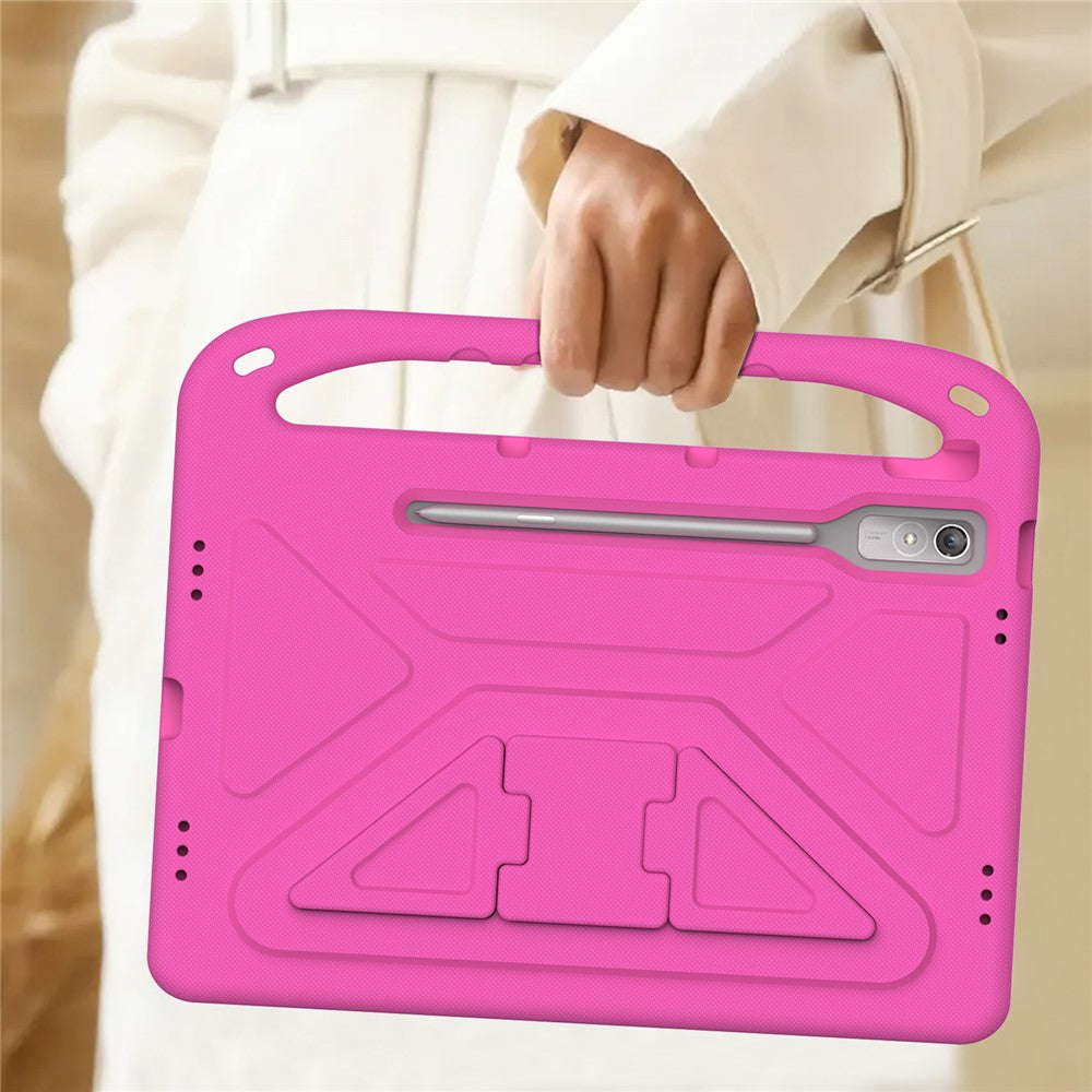 For Lenovo Tab P12 EVA Case Handle Shockproof Kid-Friendly Tablet Cover - Rose