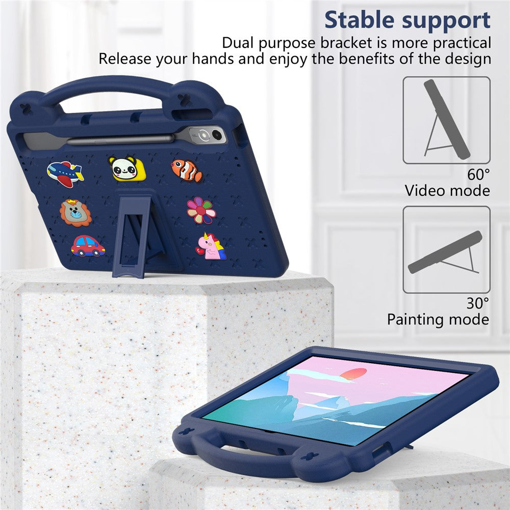 For Lenovo Tab P12 EVA Case with Kickstand Drop Protective Rugged Tablet Cover - Navy Blue