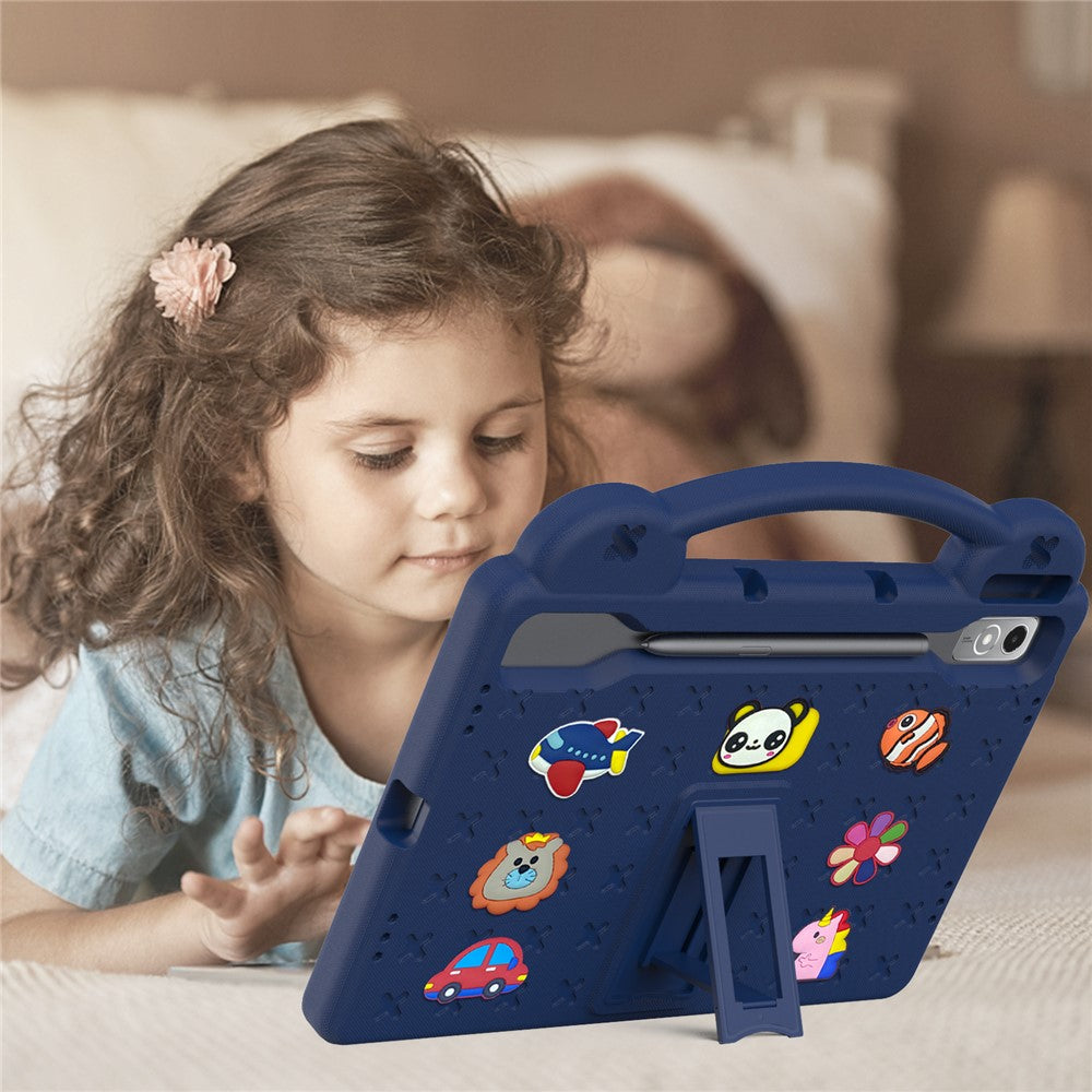 For Lenovo Tab P12 EVA Case with Kickstand Drop Protective Rugged Tablet Cover - Navy Blue