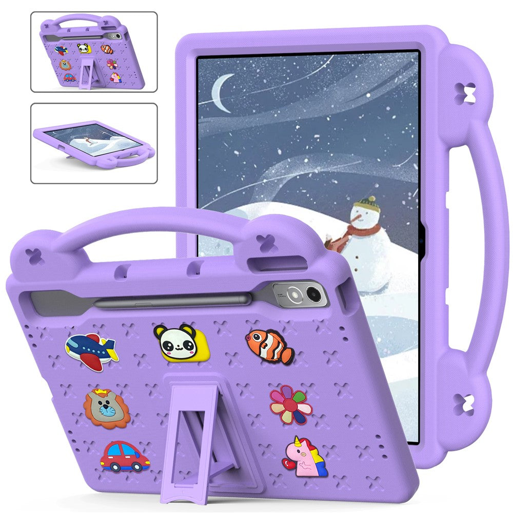 For Lenovo Tab P12 EVA Case with Kickstand Drop Protective Rugged Tablet Cover - Purple