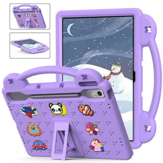 For Lenovo Tab P12 EVA Case with Kickstand Drop Protective Rugged Tablet Cover - Purple