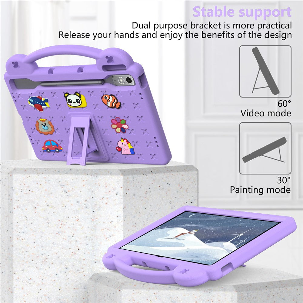 For Lenovo Tab P12 EVA Case with Kickstand Drop Protective Rugged Tablet Cover - Purple